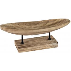 Kobe Show Tray Natural M 40x17x15 cm ovale houten schaal op standaard